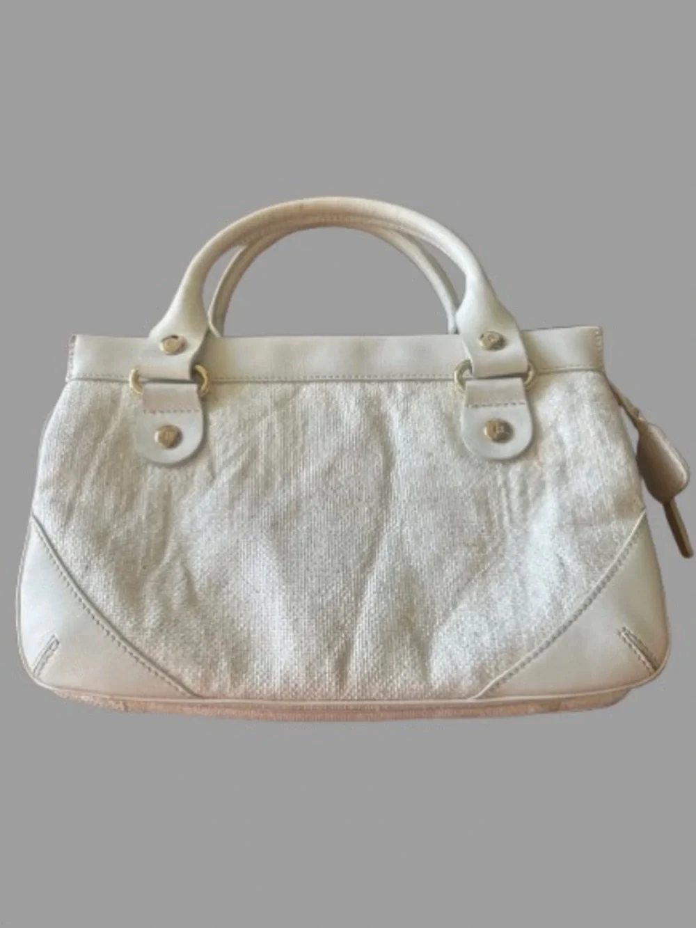 kate spade Ivory Woven & Leather Satchel